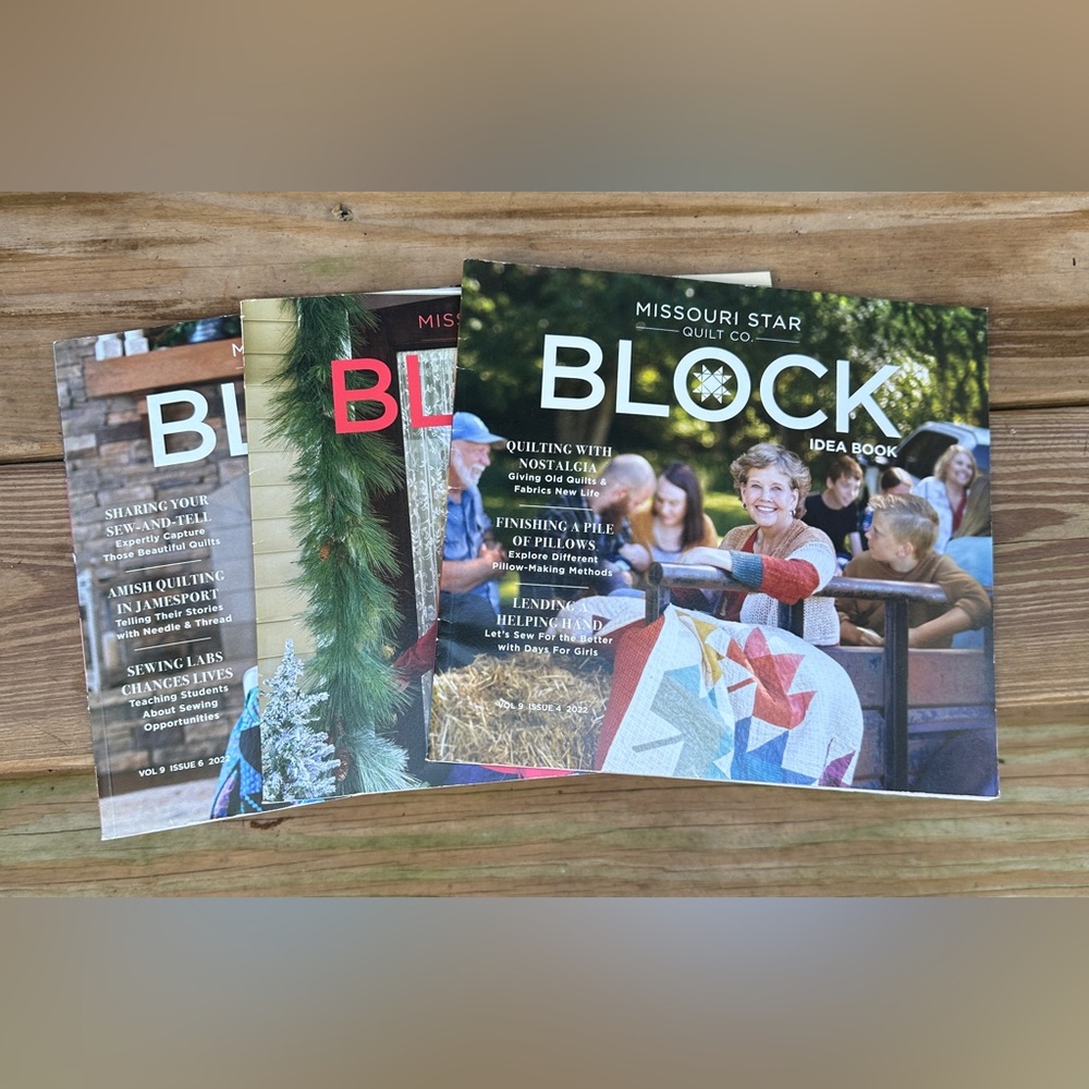 Set of 3 Missouri Star Quilt BLOCK Magazines
Idea Book 2022